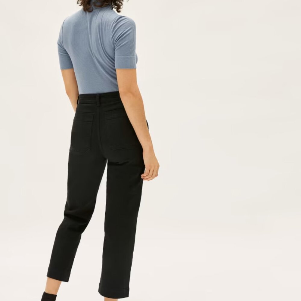 Everlane Midrise Straight-Leg Cropped Pant - Size 12/34”waist, 24”inseam - Black